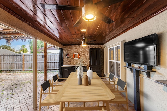 view of patio with ceiling fan