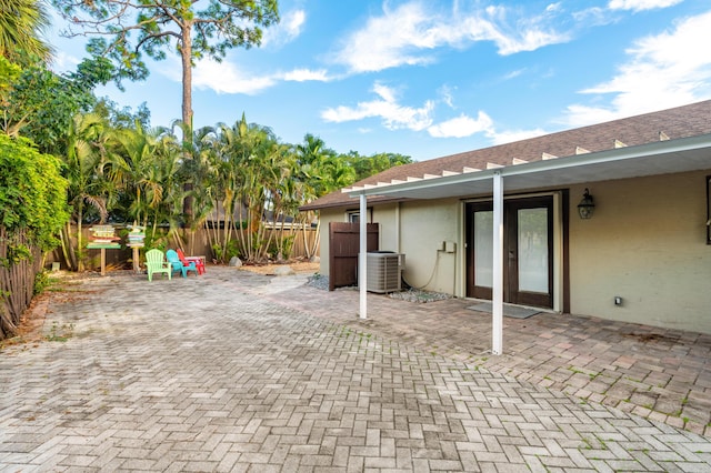 view of patio with central AC unit