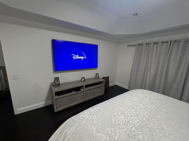 bedroom featuring dark hardwood / wood-style flooring