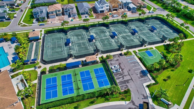 aerial view with a residential view