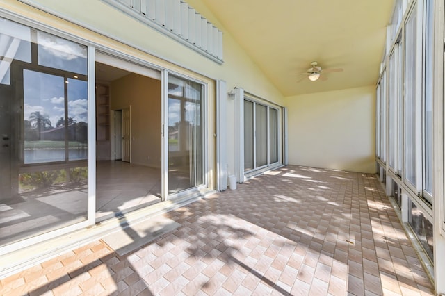 view of patio / terrace featuring ceiling fan