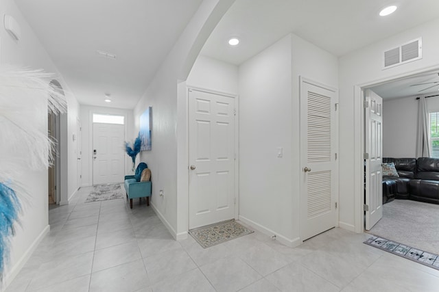 view of tiled foyer entrance