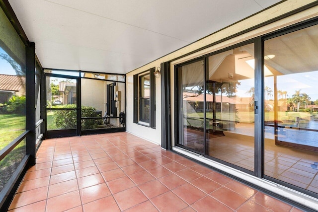 view of unfurnished sunroom