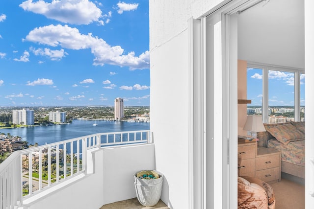 balcony with a water view