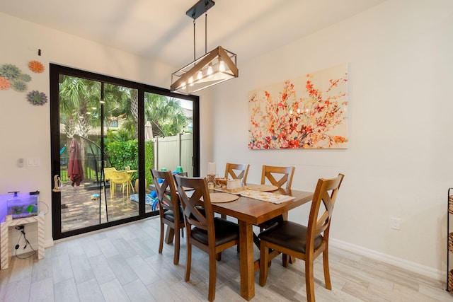 dining room featuring light wood-type flooring