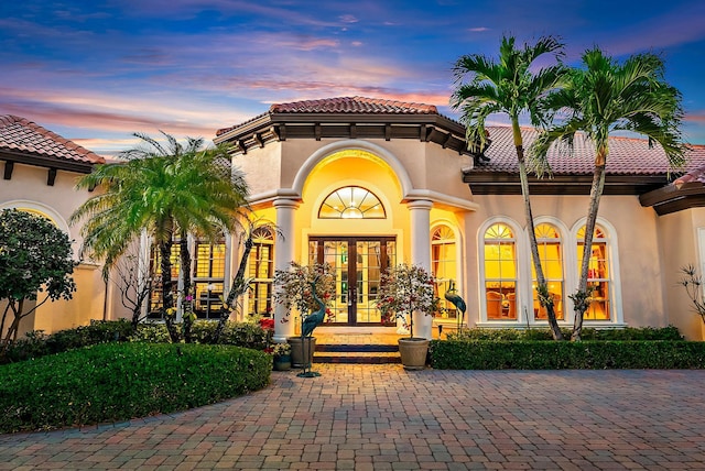 exterior space featuring french doors