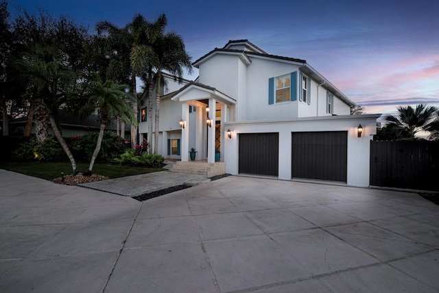 view of front of home featuring a garage