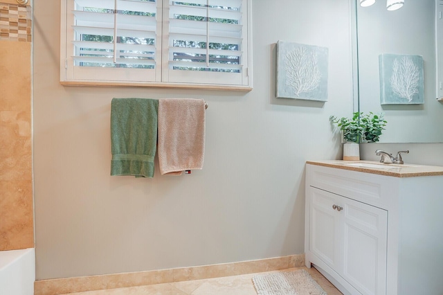 bathroom featuring vanity and tile patterned floors