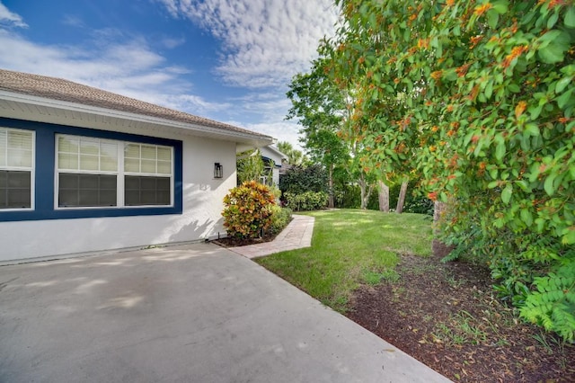 view of yard with a patio area