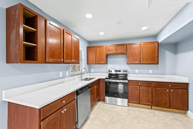 kitchen with sink and stainless steel appliances