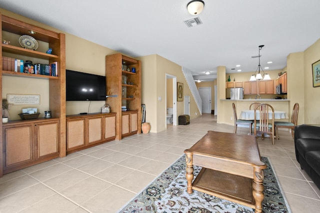 view of tiled living room