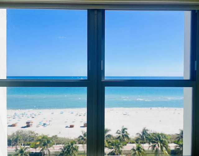 property view of water with a beach view