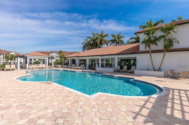 view of pool featuring a patio area