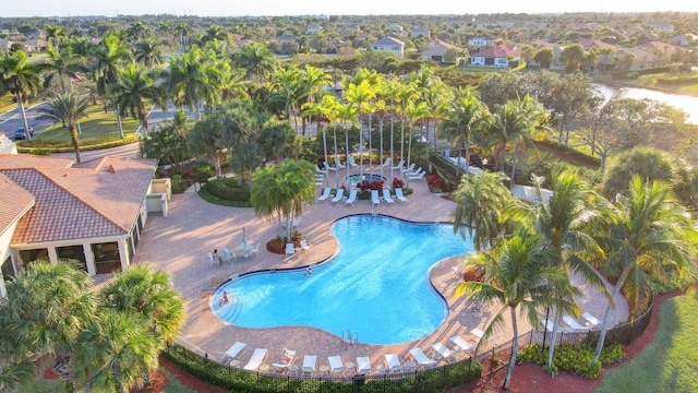 view of pool featuring a patio