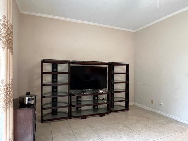 unfurnished bedroom featuring crown molding