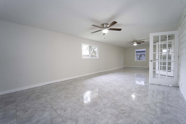 empty room with ceiling fan