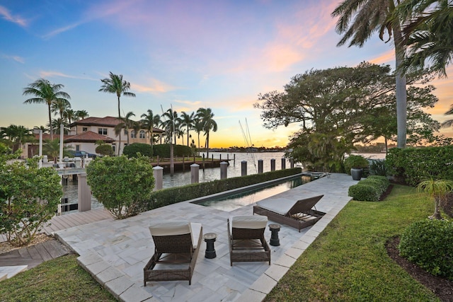 view of property's community with a water view