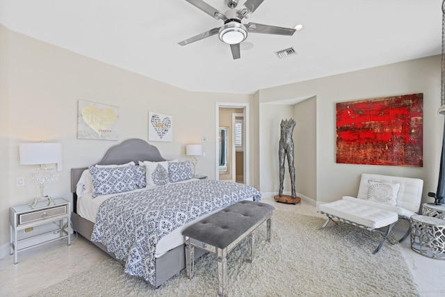 bedroom with ceiling fan