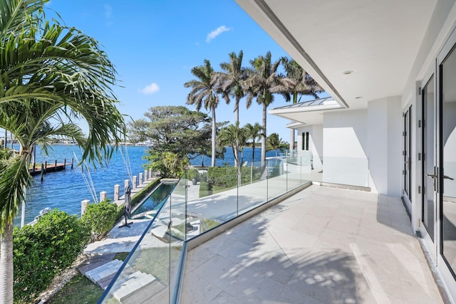 balcony with a water view