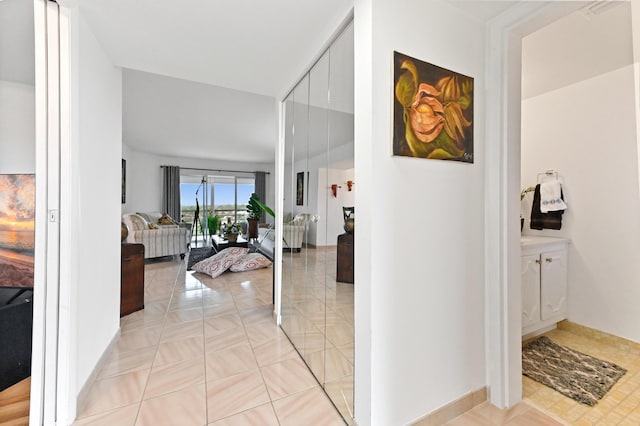 corridor with baseboards