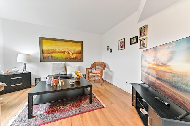 living room featuring light hardwood / wood-style floors