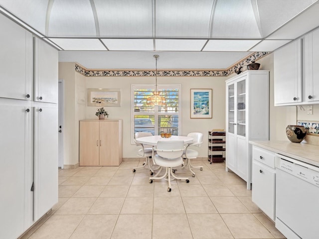 view of tiled dining room