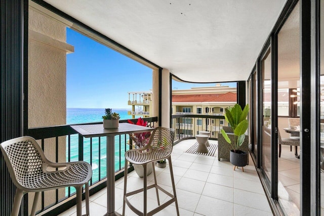 balcony with a water view