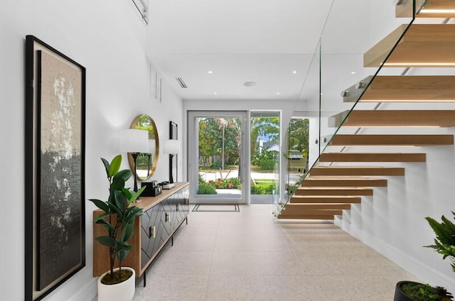 260 31st St, West Palm Beach, FL 33407 - entryway with stairway, baseboards, and recessed lighting