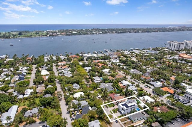 260 31st St, West Palm Beach, FL 33407 - aerial view of residential area featuring property parcel outlined and a nearby body of water