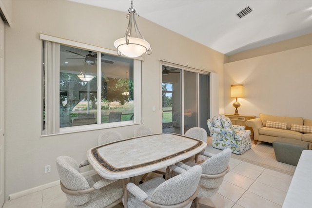 view of tiled dining space