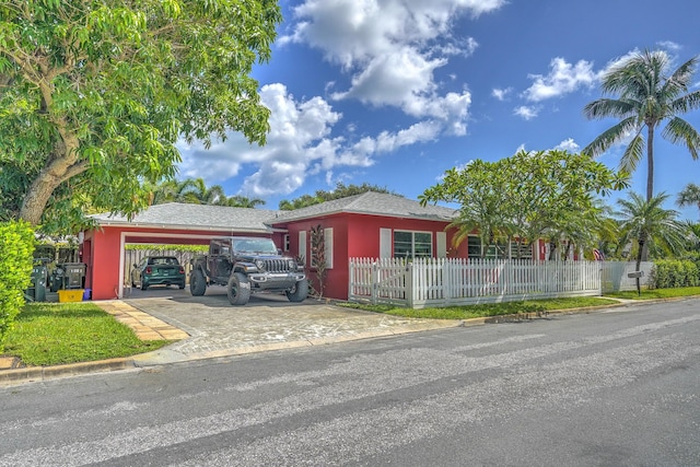 view of front of home featuring a garage