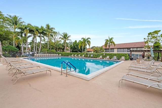 view of pool featuring a patio area