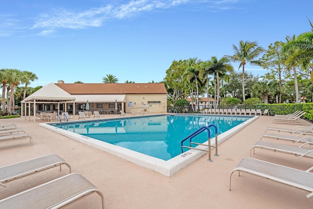 view of pool with a patio area