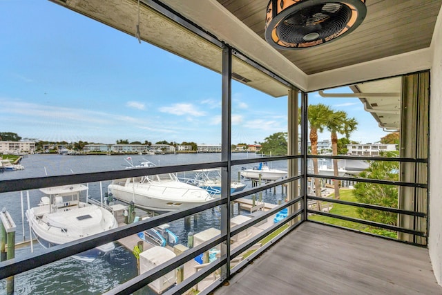 balcony with a water view