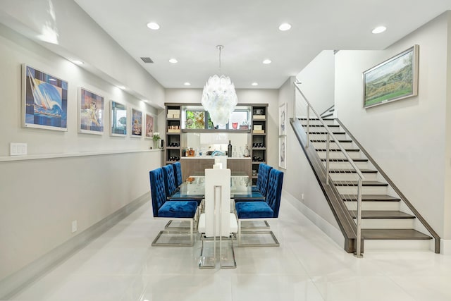 interior space with an inviting chandelier