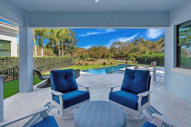 5525 Renoir Pl, Palm Beach Gardens, FL 33418 - view of patio with a fenced backyard and a fenced in pool