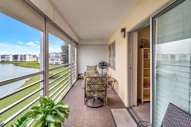 balcony with a water view