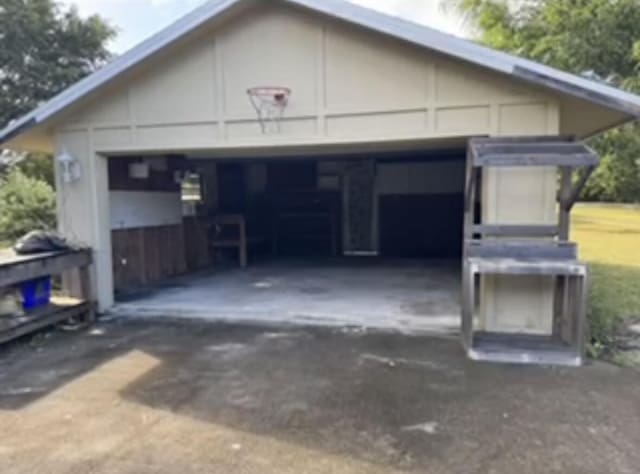 view of garage