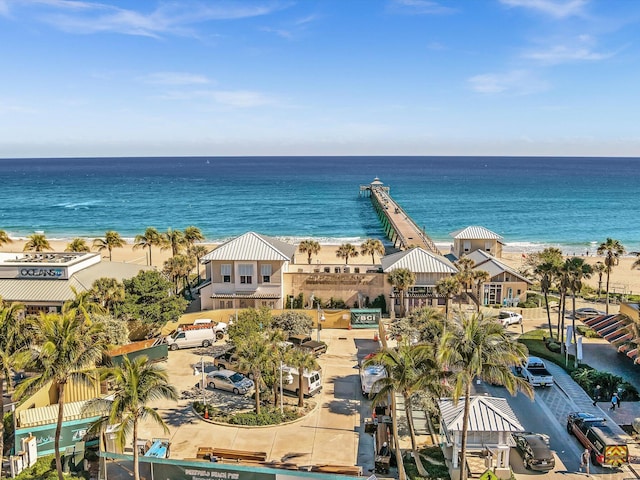 property view of water with a beach view