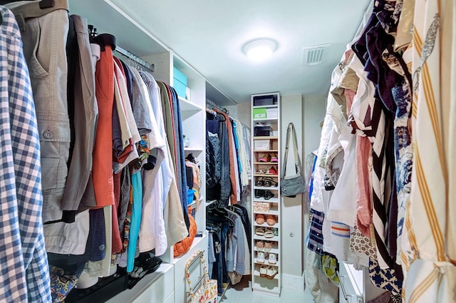 view of walk in closet