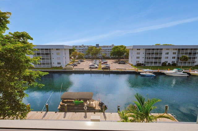 water view featuring a boat dock