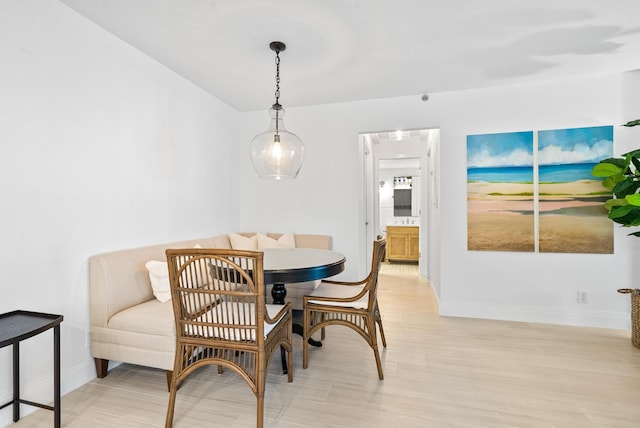 dining room featuring light wood-type flooring