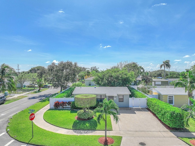 view of front of home with a front yard