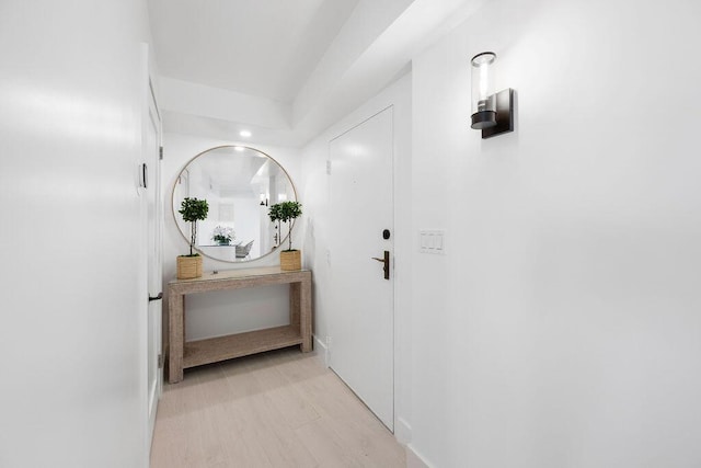 hallway featuring light hardwood / wood-style floors