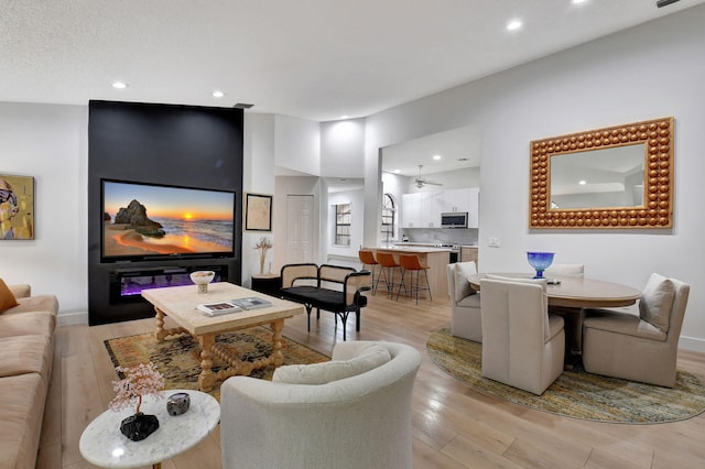 living room featuring light hardwood / wood-style flooring