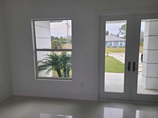 doorway with french doors