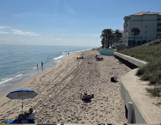 water view with a view of the beach