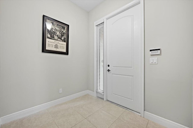 interior space featuring light tile patterned flooring