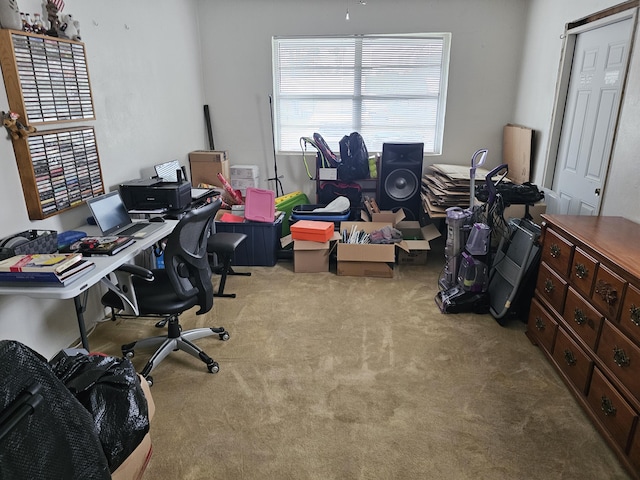 office area with carpet flooring