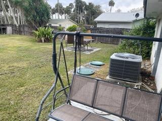 balcony with central air condition unit